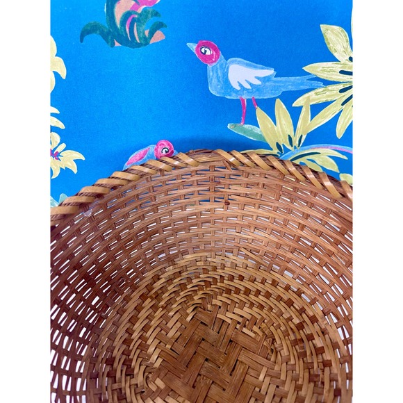 Vintage Bamboo Two Toned Woven Basket. Small - Picture 6 of 7